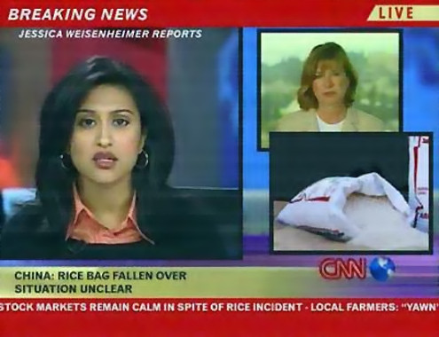 Rice Bag fallen over