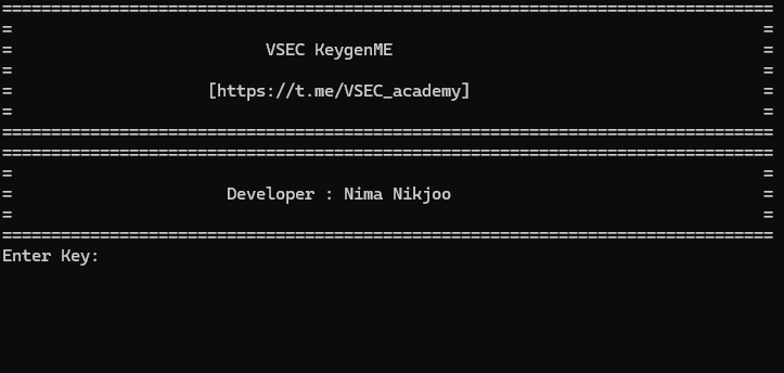 VSEC KeygenMe