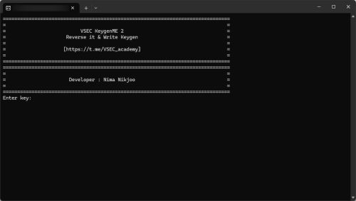 More information about "VSEC KeygenMe #2"