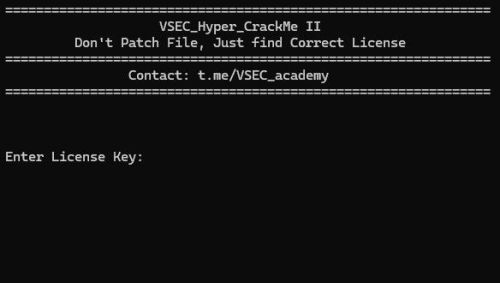 More information about "VSEC Hyper Crackme II"