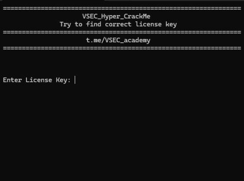 More information about "VSEC Hyper Crackme"